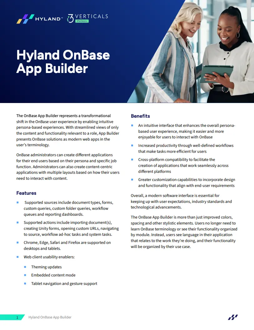 OnBase App Builder Overview OnBase App Builder Overview